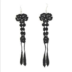 Black lace earrings